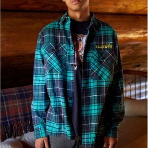 Playboy by PacSun Street Plaid Flannel Shirt, size M